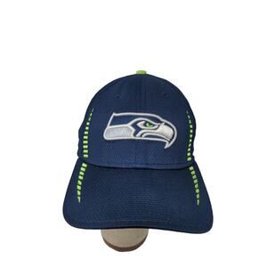 NFL New Era 39Thirty Seattle Seahawks Hat Size M-L Blue Embroidered Logo